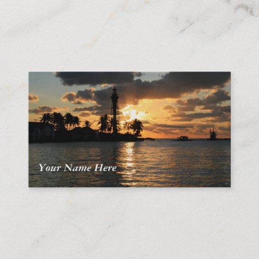 Customizable Lighthouse Sunrise Business Card Template