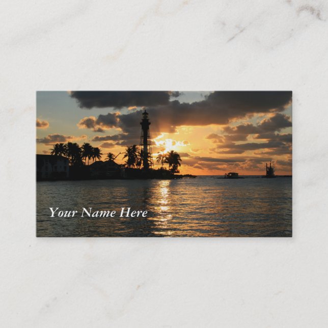 Lighthouse Sunrise Business Card (Front)