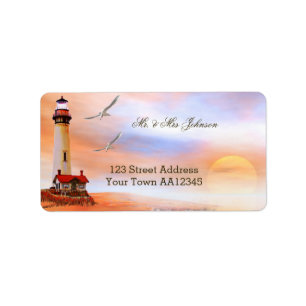 Lighthouse Sunset Address Label
