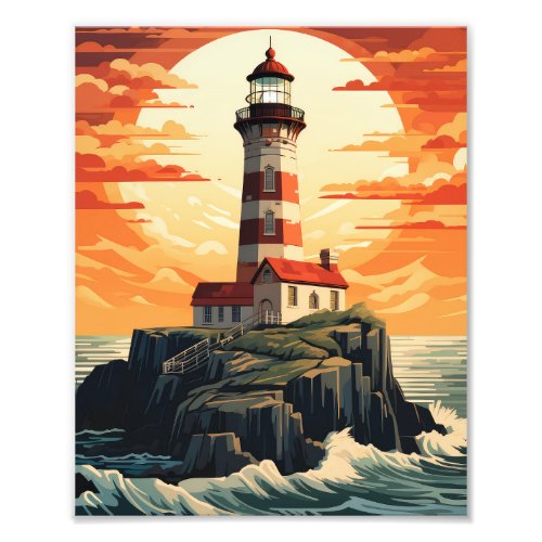 Lighthouse Sunset Photo Print