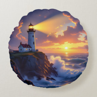 Lighthouse Sunset Pillow