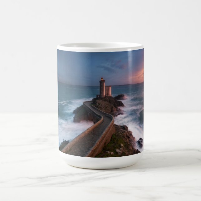 Lighthouse Sunset Plouzané | Finistère, Brittany Coffee Mug (Center)