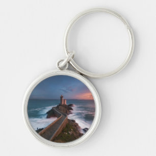 Lighthouse Sunset Plouzané Finistère, Brittany Keychain