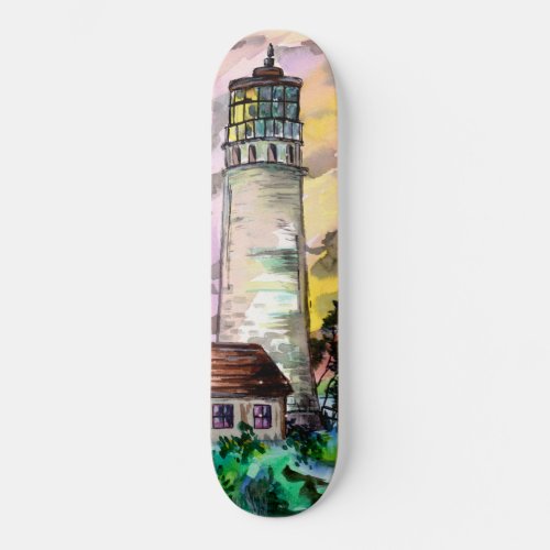 Lighthouse Sunset Skateboard