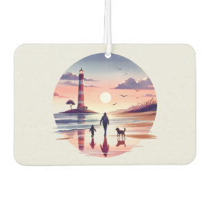 Lighthouse Sunset Walk Coastal Scene Air Freshener