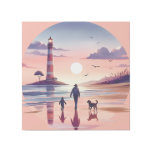 Lighthouse Sunset Walk Coastal Scene Gallery Wrap