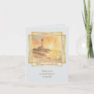 Lighthouse Sympathy Thank You Folded Note Card