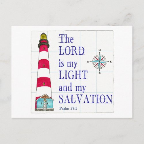 Lighthouse The Lord is My Light and Salvation Postcard