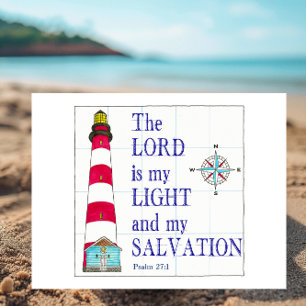 Lighthouse The Lord is My Light and Salvation Postcard
