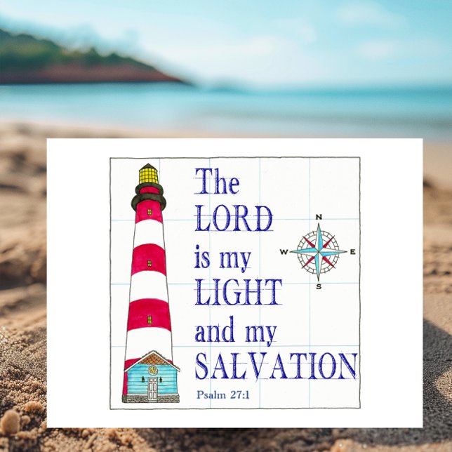 Lighthouse The Lord is My Light and Salvation Postcard (Creator Uploaded)
