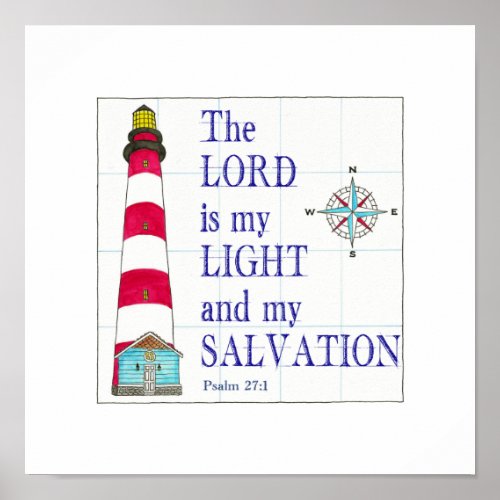 Lighthouse The Lord Is My Light and Salvation Poster