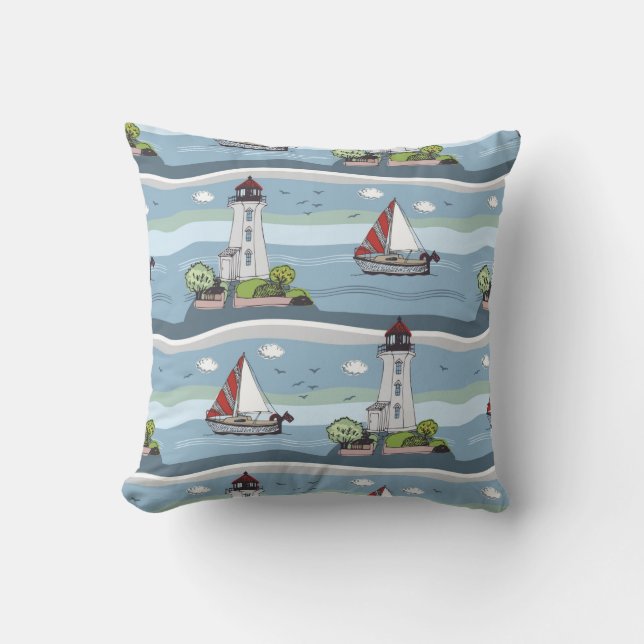 Lighthouse Throw Pillow (Front)
