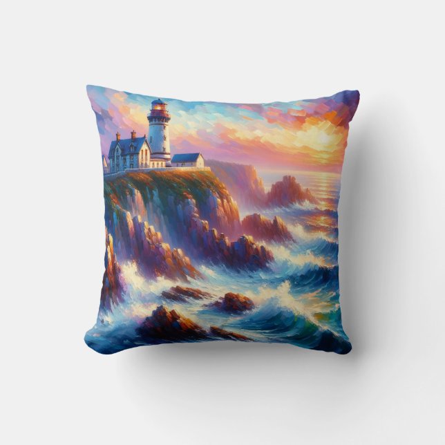 Lighthouse Throw Pillow (Front)