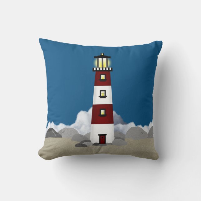 Lighthouse Throw Pillow (Front)