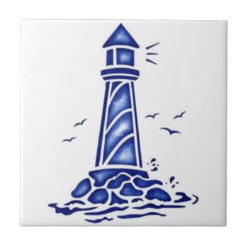 Lighthouse Tile by CREATIVEBRANDING at Zazzle