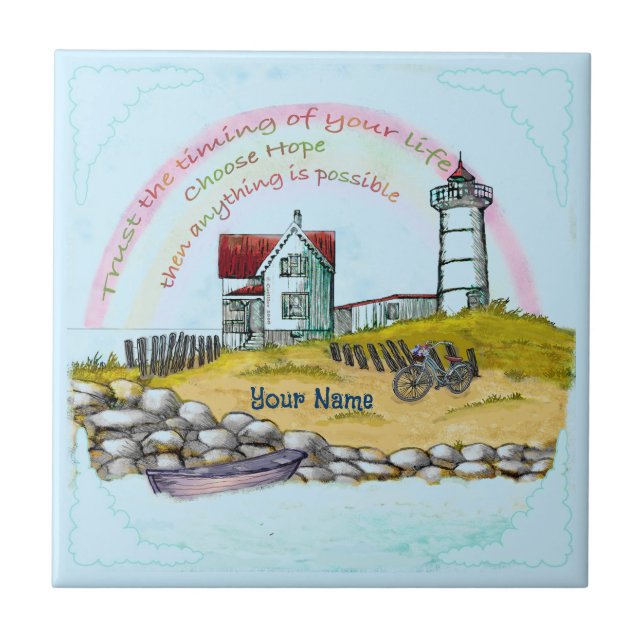 Lighthouse Timing Ceramic Tile (Front)