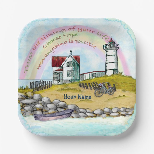 Lighthouse Timing  Paper Plates (Front)