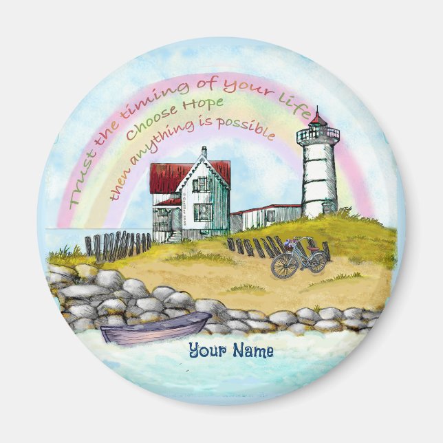 Lighthouse Timing  round Magnet (Front)