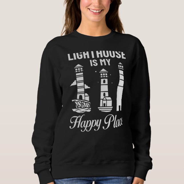 Lighthouse Tower Beach Ocean Quotes Lamp Light Sweatshirt (Front)