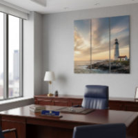 Lighthouse Triptych Nautical Law Office Wall Art