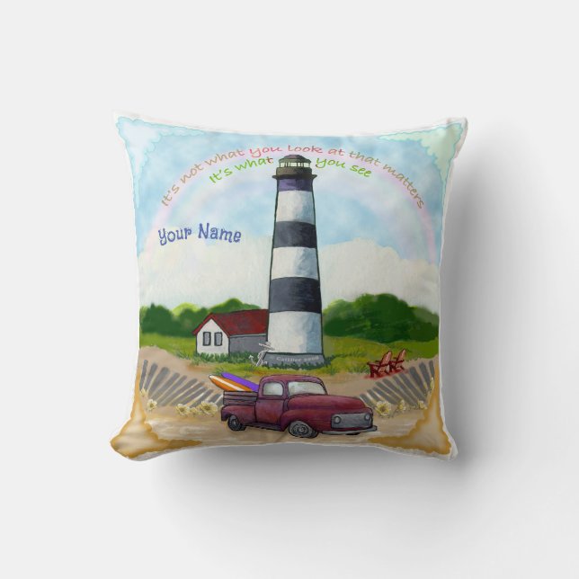 Lighthouse Truck Choice  Throw Pillow (Front)