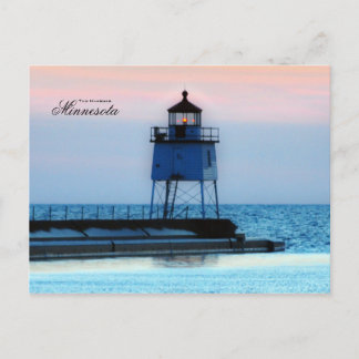 Lighthouse two Harbors Minnesota Postcard
