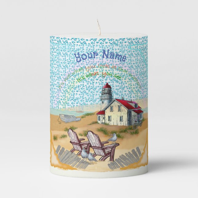 Lighthouse Viewpoint  Pillar Candle (Front)