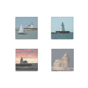 Lighthouse Views Cleveland Ohio Stone Magnet