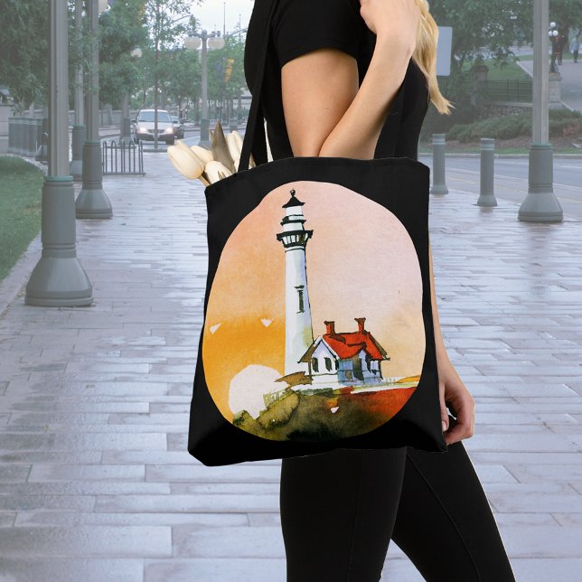 Lighthouse Vignette Tote Bag (Creator Uploaded)
