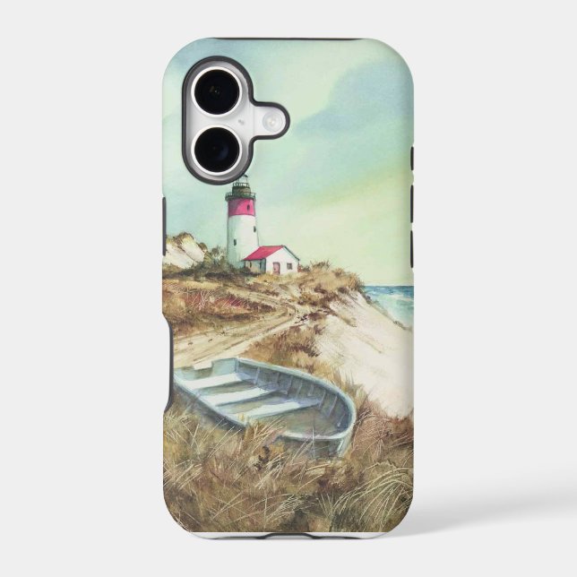 lighthouse watercolor iphone case (Back)