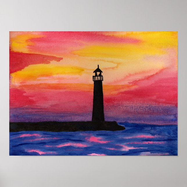 Lighthouse Watercolor Print (Front)