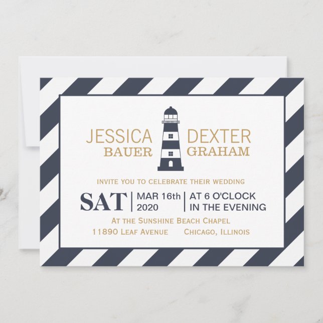 Lighthouse Wedding Invitation (Front)