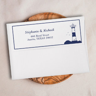 Lighthouse Wedding Invitation Envelope