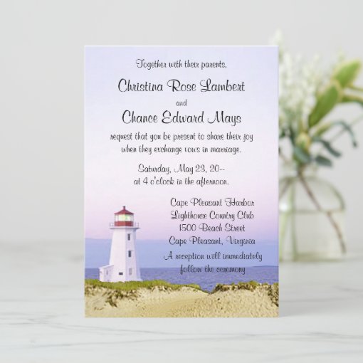 Lighthouse Wedding Invitations | Zazzle