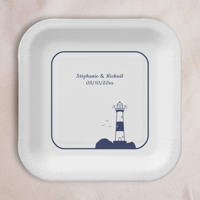 Lighthouse Wedding  Paper Plates (Lighthouse Wedding Paper Plates)