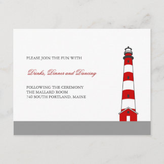 Lighthouse Wedding Reception Card