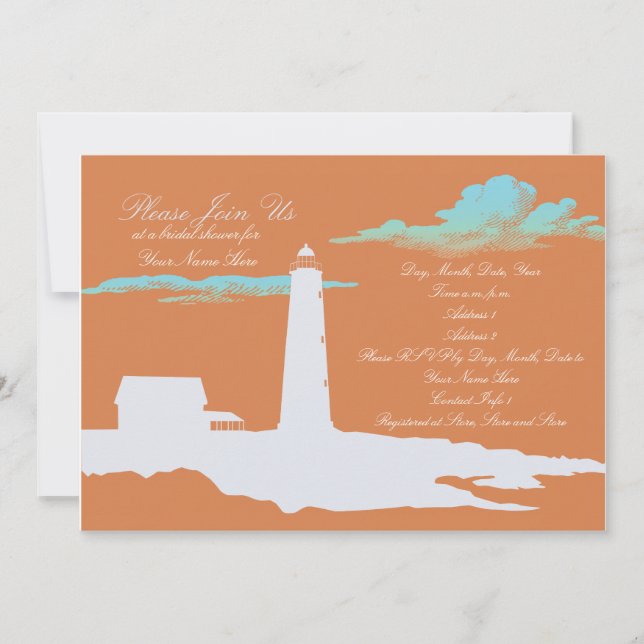 Lighthouse wedding/shower invitation (Front)