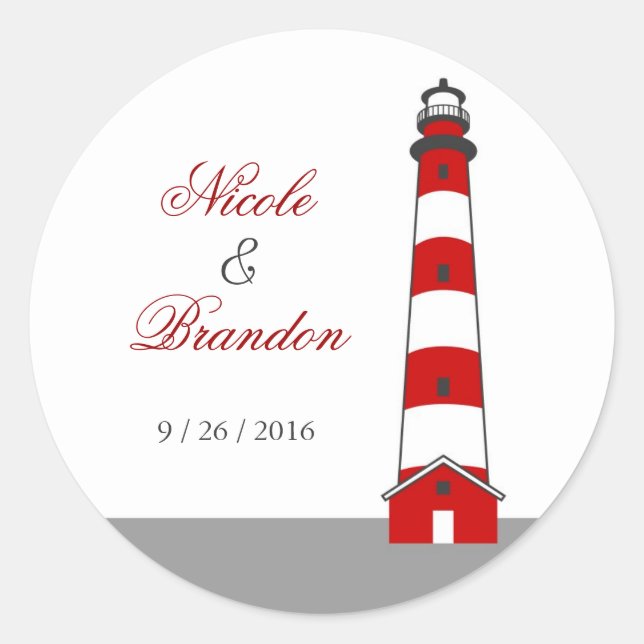 Lighthouse Wedding Sticker (Front)