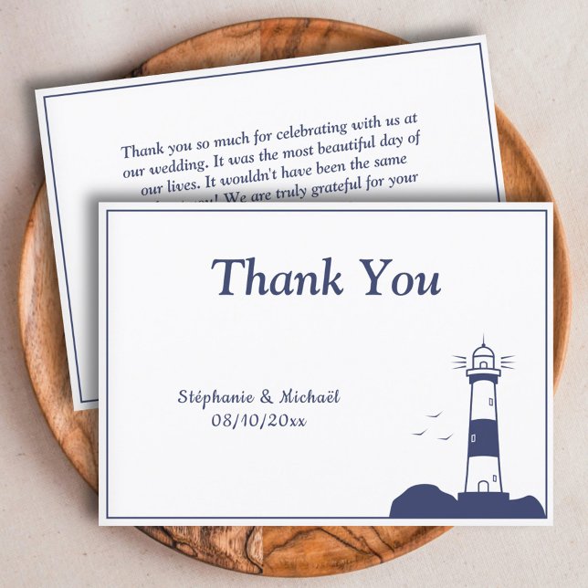 Lighthouse Wedding Thank You Card (Lighthouse Wedding Thank You Card)