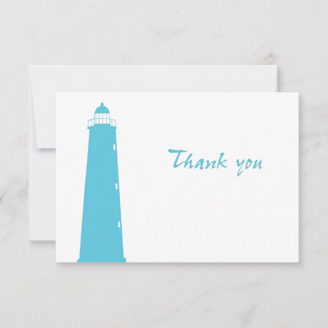 Lighthouse wedding thank-you cards (Front)