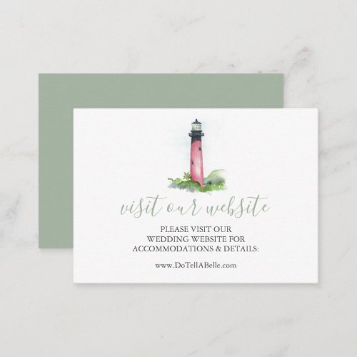 Lighthouse Wedding Website Insert Card