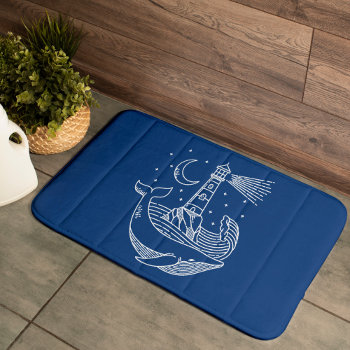 Lighthouse Whale Bath Mat by heartlocked at Zazzle