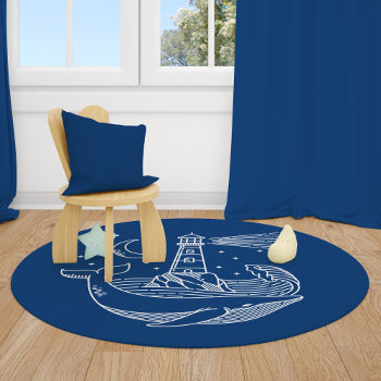 Lighthouse Whale Rug by heartlocked at Zazzle