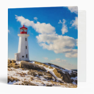 Lighthouse Winter In Peggy'S Cove, Nova Scotia Binder