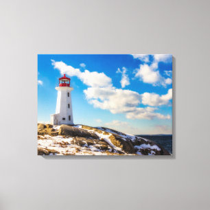 Lighthouse   Winter In Peggy'S Cove, Nova Scotia Canvas Print