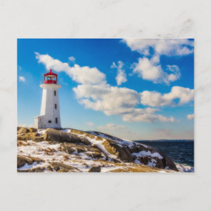 Lighthouse Winter In Peggy'S Cove, Nova Scotia Postcard