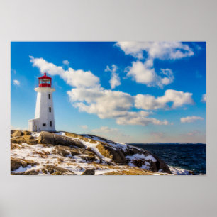 Lighthouse   Winter In Peggy'S Cove, Nova Scotia Poster