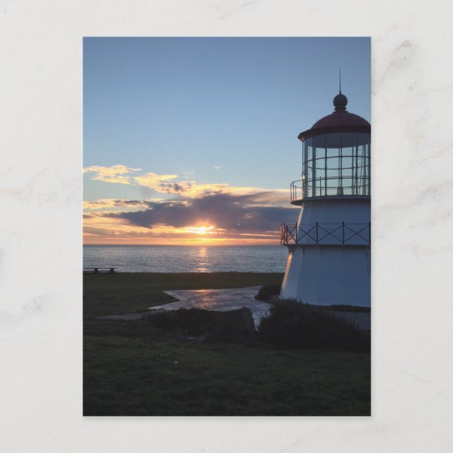 Lighthouse With Fall Sunset Lost Coast California Postcard (Front)