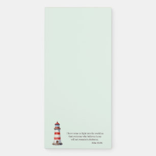 Lighthouse with John 12:46 Notepad