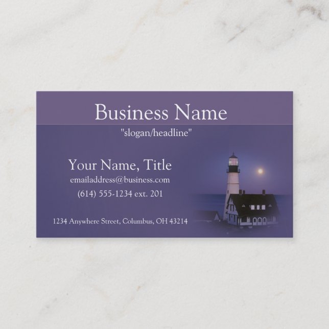 Lighthouse with Morning Sky Business Cards (Front)